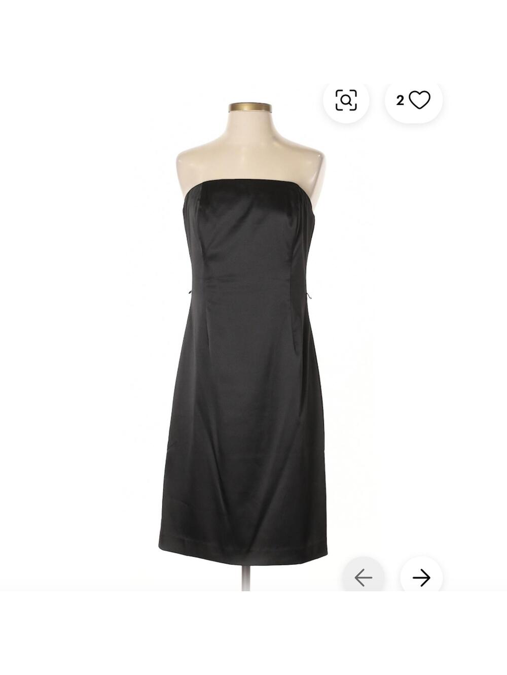 White House Black Market Strapless Black Cocktail Dress Sz 8
